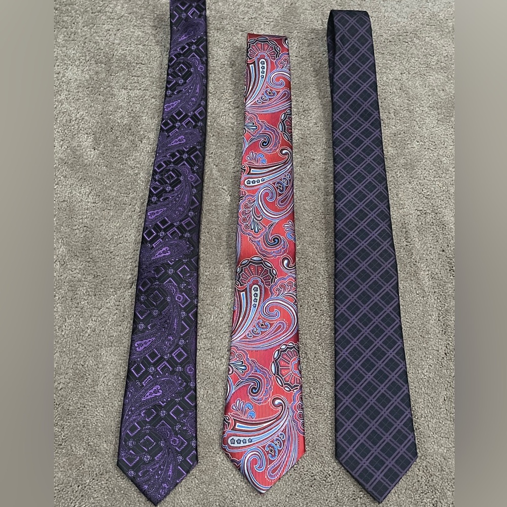 Mondieu Tie Bundle.  Paisley and Geometric Patterned Ties Set